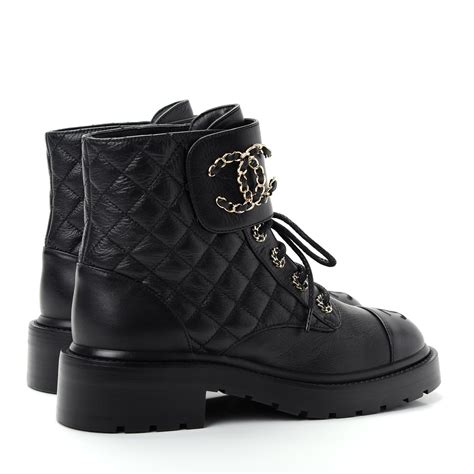 chanel quilted boots